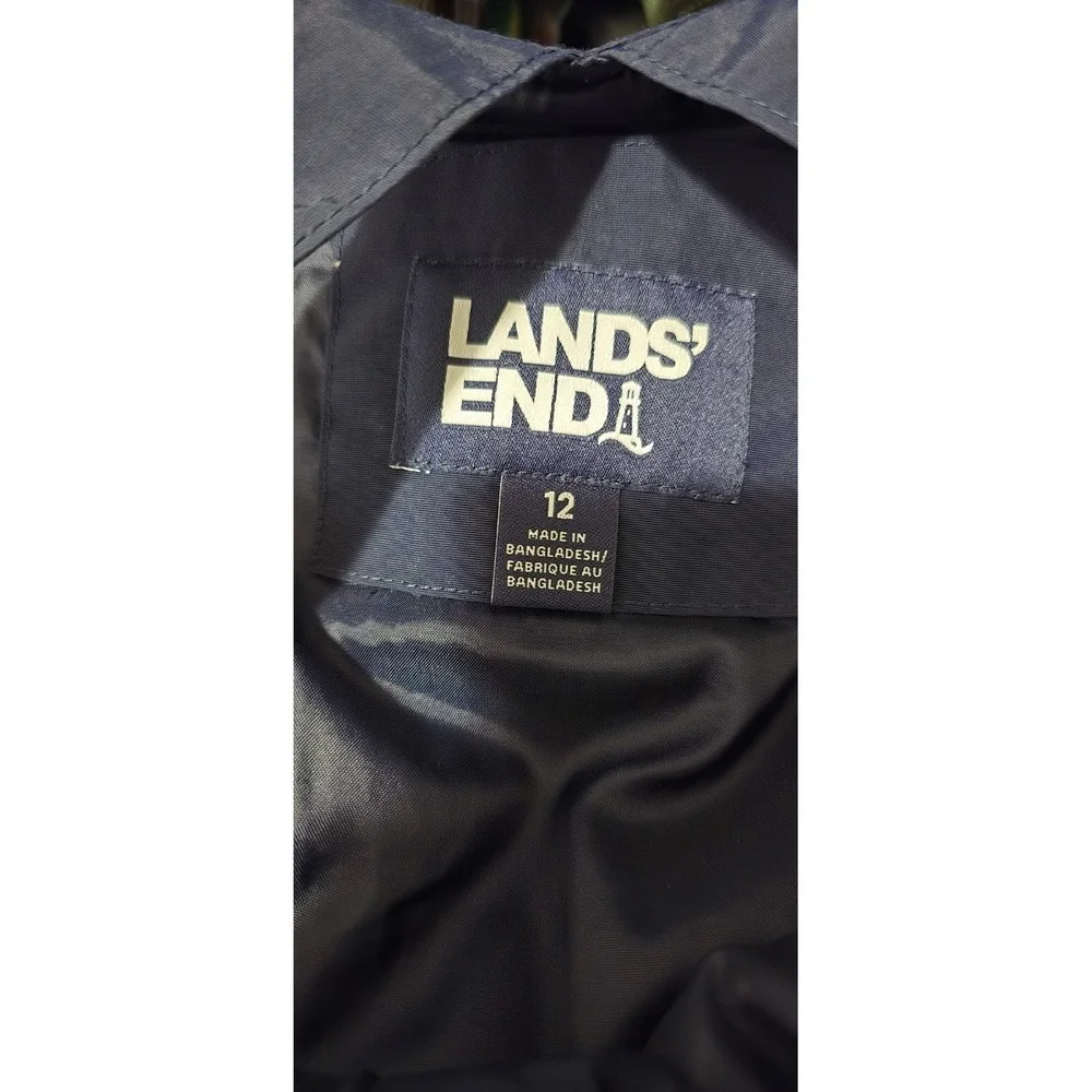 Lands End Youth SZ 12‎ Grow Alongs Bib Snow Ski Pants Blue Winter Zip Ankle Warm